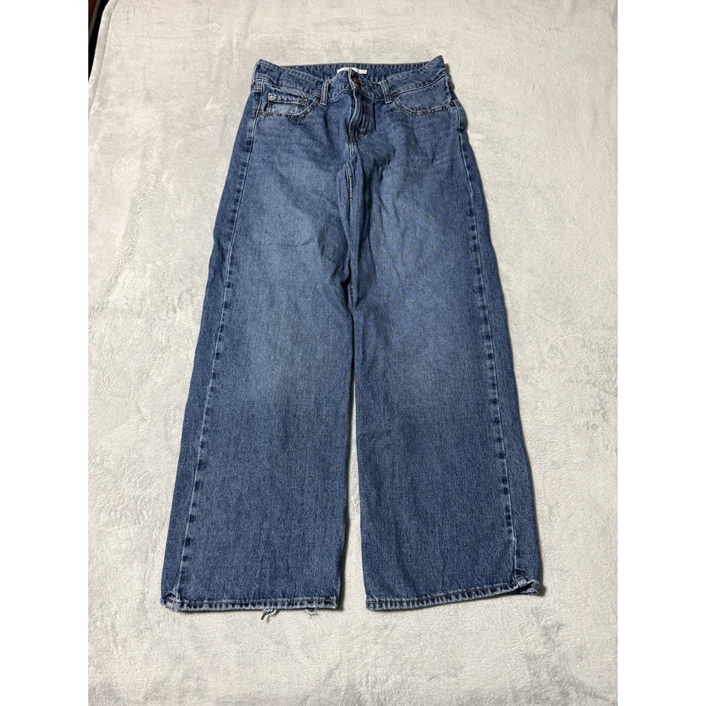 Levis Superlow Womens 31 Wide Leg Blue Jeans Medium Wash 31x30.5